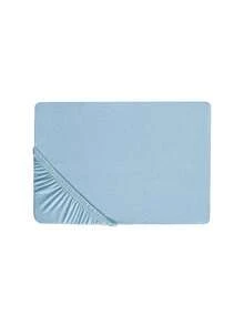 Beliani 床單 HOFUF 棉質 160x200 公分 淺藍色