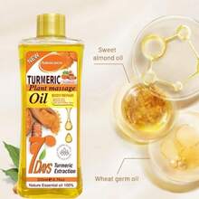 Turmeric Scrub Body Wash + Turmeric Massage Oil Set, Turmeric Body Massage Oil 200ml, With A Fragrant Turmeric Aroma, Suitable For Both Men And Women. - Màu vàng - Xem 7