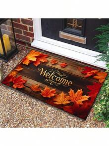 Maple Leaf Pattern Welcome Doormat, Entrance Mat, Non-Slip, Dirt-Resistant, Easy To Clean, Suitable For Home Decor
