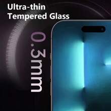 3 片装钢化玻璃屏幕保护膜适用于 11/12/13/14/15 Pro Max X/XR/XS/ 超薄光面 9H 硬度防碎防刮防指纹高清透明膜屏幕保护必备品，适用于日常防护、办公室、家用手机屏幕保护膜手机配件防水防震防摔防摔全覆盖