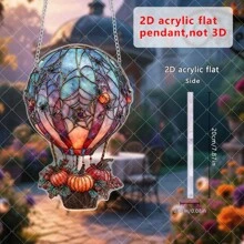 1pc Red Light Burst Hot Air Balloon Sun Catcher, Disc Pendant Ornament Wall Decoration Pendant Ornament