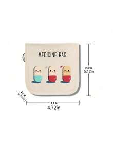 1个便携式药盒，小型药袋，药片收纳袋，印花图案，方便旅行，适合日常/户外/旅行用药，注重健康和经常旅行人士的必备品，也是必备的医疗配件，多功能布艺药袋，便携式急救包，户外旅行药袋，宿舍应急药品收纳袋（多种颜色可选） - 彩色 - 查看 10