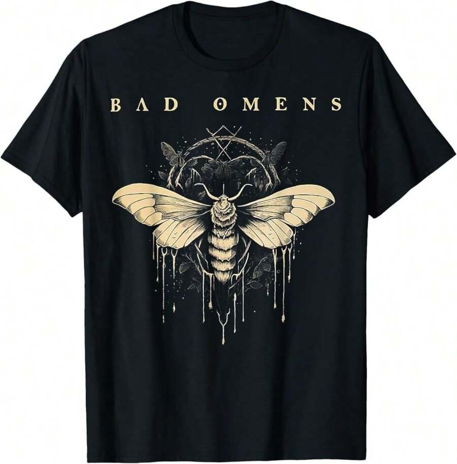 Bad Omens T-Shirt Rock Band International Music Men's Women's 100% Cotton Premium Top Streetwear New Release Immediate Shipping Various Colors!! Plus Size - 黑色 - 查看 1