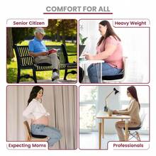 Memory Foam Seat Cushion - Gel Seat Cushion For Sciatica & Tailbone Pain Relief - Back Support Pillow For Office, Car, Chair & Wheelchair - Mặc định - Xem 8