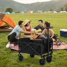 Collapsible Foldable Wagon Heavy Duty Utility Wagon For Sports Camping Shopping - Black - View 6