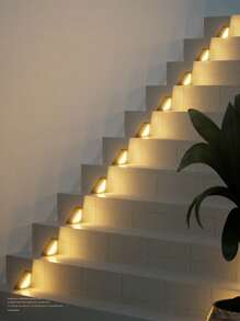 أضواء السلالم بالطاقة الشمسية، أضواء السلالم بالطاقة الشمسية ذات الضوء الدافئ، أضواء خارجية بالطاقة الشمسية، إضاءة من الغسق إلى الفجر، مناسبة لسلالم الحديقة والأرصفة والأبواب الخارجية والأفنية