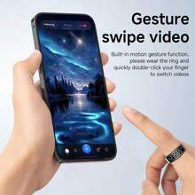 Anillo inteligente 2025 para hombres y mujeres, con pantalla de datos, detección de frecuencia cardíaca, podómetro, foto remota, control de gestos, resistente al agua y con compartimento de carga