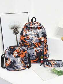 Three Pieces Backpack For Boys And Girls With Lunch Box And Pencil Case, Dustproof Ultra-Light Large Capacity Backpack For Teenagers, Backpack Set, Travel Backpack For Couples, Junior High School Campus