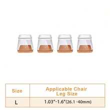 24/16/12/8/4pcs Square Chair Leg Floor Protectors - Silicone Furniture Pads, For Hardwood And Tile Floor Protection, Anti-Slip Chair Leg Covers, Transparent Polished Finish, Noise-Reducing And Scratch-Resistant Chair Leg Protectors