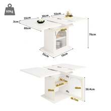 Dining Table & Chair Sets - White + MDF+Glass - View 4