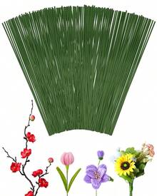 PCS FIVEIZERO 18 Gauge Green Floral Wire Stems Artificial Flower Making,Florist Wire,Flower Wires Crafts,Alambre Para Flores Wreaths, Flower Arrangements And Projects - 棕色 - 查看 8