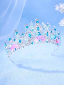 1 buc Coroană Elegantă de Prințesă din Cristal, Bandă Decorativă cu Decor de Stea, Accesorie de Păr pentru Performanță/Cadou de Zi de Naștere