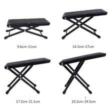 Reposapiés portátil y plegable ajustable en altura para guitarra acústica, accesorio para guitarra eléctrica, bajo eléctrico y principiantes músicos