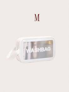 3件/1件防水洗漱包，化妆包，大号透明化妆包，化妆品收纳包，旅行浴室收纳PVC加厚洗漱包，护肤品收纳包，便携式旅行包，大容量（白色） - 米色 - 查看 8