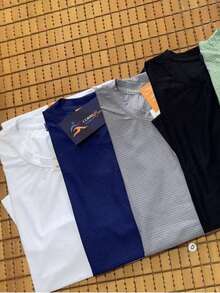 Men's Fitness T-Shirt Furadinho Polyamide Touch Cold With Elastane Dry Fit Sports - trắng - Xem 2