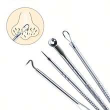 Professional Grade Stainless Steel Acne Removal Tool Multifunctional Blackhead Acne Cleaning Kit Including Circular Needle/Pointed Needle/Spherical Head Precise Care Of Acne Skin Different Specifications Of Needle Design - Bạc - Xem 5