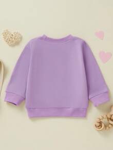 Mommy And Me Matching Outfits Mama And Mini Long Sleeve Crewneck Pullover Tops Mother Baby Sweatshirt Clothes - Màu tím - Xem 5