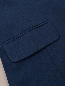 HOMEYEE 西装领长袖休闲、商务、职业装夹克，适合春、夏、秋、冬 - 藏蓝色 - 查看 6