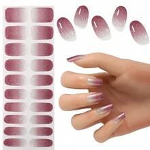 20片/套 半固化美甲贴纸，易于涂抹的舒缓美甲凝胶贴纸，第二代软凝胶美甲贴，UV灯固化设计，适合女性，沙龙品质，易于安装和卸除 美甲用品 - 彩色 - 查看 11