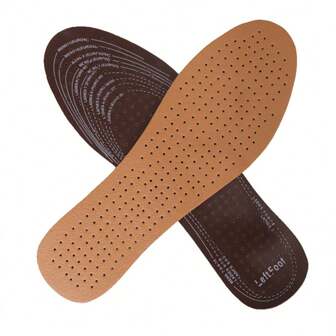 Latex Insoles Punched, Soft, Breathable, Sweat Absorbing, Cool In Summer, Latex Leather Insoles For Both Men And Women