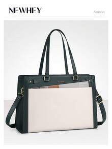 NEWHEY 15.6 Inch Women's Laptop Bag, PU Leather Briefcase, Waterproof Office Handbag, Designer Laptop Sleeve, Suitable For Office, Teachers, College Students, Travel, Large Capacity, Professional - Multicolor - View 13