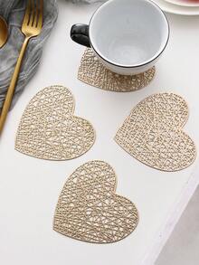 6pcs Hollow-Out PVC Anti-Slip Coasters, Easy To Clean & Wipe, Suitable For Dining Table, Holiday Banquet, Party, Bar Decoration - Multicolor - View 14