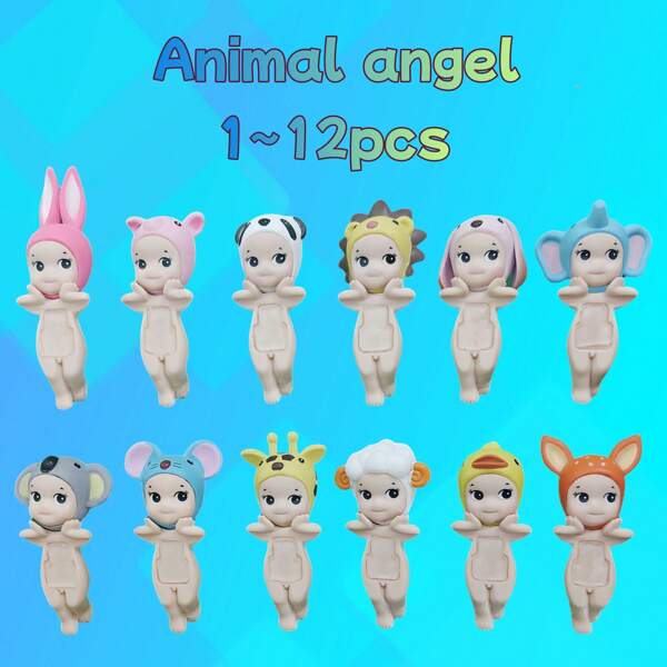 1~12pcs Sonny Angels Series Blind Bag Doll Set, Three Mysterious Blind Boxes With Themes Of Sunshine Angel Sleeping/Animals/Fruits/Vegetables, Computer Screen Decoration, Mobile Phone Decoration, Suitable For Living Room, Bedroom, Office