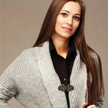 1/2/3/4 件套女士优雅复古毛衣夹套装 - 银色金属胸针，配有开衫和连衣裙扣、围巾扣、披肩别针和领夹，适用于连衣裙和针织配饰 - 彩色 - 查看 6