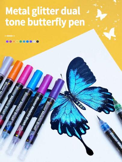 1 Stück metallischer Glitzer-Stift, geeignet für Grußkarten, Illustrationen, Journaling und Kunstdekoration, ideal für Künstler, Basteln zu Weihnachten, Thanksgiving, Neujahr, Ostern, Feiertags-Geschenke, Kartenherstellung, Metall, Keramik, Glaswaren, Halloween-Kritzelbemalung, Malstift, Marker