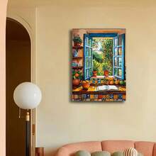 2D Flat[Art Deco Kitchen Canvas Print] Art Deco Mexican Kitchen Canvas Wall Art Print- Pine-Framed Poster Multi-Room Decor - 彩色 - 查看 3