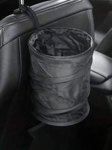Collapsible Car Trash Can, Hanging Garbage Bag Holder, Portable Trash Bin For Car, Travel, Camping, Car Accessories, Car Interior Accessories - Black - View 2