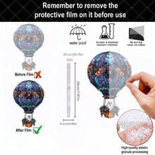 1pc Red Light Burst Hot Air Balloon Sun Catcher, Disc Pendant Ornament Wall Decoration Pendant Ornament