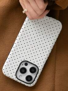 Black And White Polka Dots Two-In-One Anti-Drop Design For Film Cases Phone Case Suitable For Compatible With Iphone16, 15, 14, 13, 12, 11, PRO MAX.PLUS