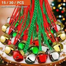 15/30pcs Jingle Bells - Christmas Tree Ornaments, Jingle Bells, Christmas Decorations - Party Supplies (Red, Green, Gold, Silver) - Home Decor Hanging Bells - Hang Anywhere - DIY Christmas Pendants Room Decor Winter