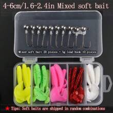 Long-Distance Casting Lure Set, T-Tail, Soft Bait, Soft Worm, Lead Hook, Mandarin Fish, Bass, Black Carp, Grouper Box Lure(Soft Bait Mixed Delivery)