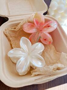 3pcs/1pc Elegant Acrylic Flower Large Hair Claw Clips, Sophisticated Personalized Bun Updo Decor Clips, Versatile Everyday Accessory, Sweet & Fresh Hair Ornament Elegant Hair Clips Women Hair Accessories