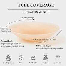 QY Cakes Nipple Covers Non Adhesive Cakes Grippy Seamless Covers Silicone Nipple Covers Nipple Pasties For Women 8380 - khỏa thân - Xem 3