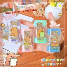 1pc/3pcs/5pcs Cute Capybara Shaped Manual Pencil Sharpener, Random Color & Style, Creative Flip Cover Pencil Sharpener, Cartoon Handheld Pencil Sharpener Suitable For School And Office Use, Suitable For Pencils And Cosmetic Pencils, Compact Pencil Sharpener, Desktop Decor Portable Pencil Trimmer, Student Learning Supplies Gift, Loved By Children, Boys, Girls, School Supplies Back To School