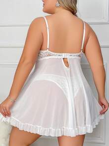 weiweihu [Plus Size Shapewear Dress] IRISNAYA Plus Size V-Neck Shapewear Dress - High-Stretch Breathable Nylon, Seamless Comfort Fit, Slimming Waist And Hip Shaping  Birthday Outfits For Women  Lenceria Sexy Para Mujer White Dress Robes Plus Size Pajamas Plus Size Lingerie Halloween Costumes Women  Red Pajama Set  Suitable For Large Size People 75-95kg - 白色 - 查看 4