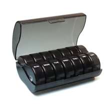 每周药盒收纳盒 | 易于打开的 7 天每日 2 次药片盒 | 旅行药盒，带按扣盖设计 | 适用于维生素、补充剂和药物的药片收纳盒（曲线标记） - 彩色 - 查看 15