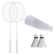 Badminton Rackets,Badminton Rackets Set Of 2,Contains 2 Badminton Rackets Plus Two Badminton Balls Plus A Bag - White - View 1