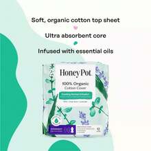 The Honey Pot Company 100% Organic Cotton Cover Cooling Herbal Infusion Overnight Pads - 12ct - 1 - 查看 6