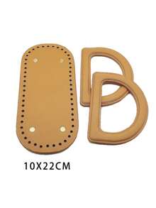 3pcs Handmade Bag Accessories Set, Matching D-Ring Handles, Woven Bag Bottom, DIY Bag Making Kit - Multicolor - View 10