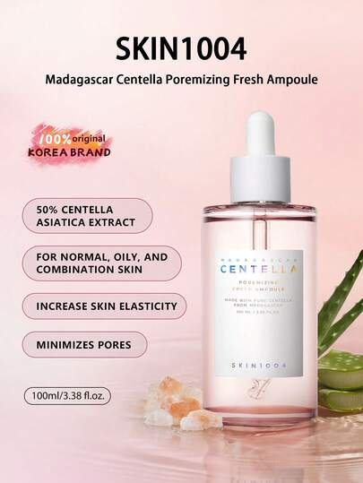SKIN1004 100ml/3.38 Fl Oz Madagascar Centella Asiatica Pore Refining Serum, Soothes Redness, Repairs Skin Barrier, Minimizes Pores, Hydrating & Lightweight Texture, Gentle Care For Sensitive Skin, Suitable For Daily Use, Korean Cosmetics