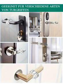 8/4/2pcs PVC Transparent Door Handle Bumper Rings, Anti-Collision Door Handle Protector, Fit Different Door Handle Sizes