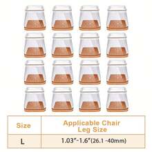 24/16/12/8/4pcs Square Chair Leg Floor Protectors - Silicone Furniture Pads, For Hardwood And Tile Floor Protection, Anti-Slip Chair Leg Covers, Transparent Polished Finish, Noise-Reducing And Scratch-Resistant Chair Leg Protectors