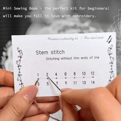 DIY Embroidery Starter Kit For Beginners – Pre-Printed Fabric, Vibrant Threads & Illustrated Stitch Guides, Learn Chain, Stem & Back Stitch, Perfect Needlepoint Gift For Home Crafting & Holidays