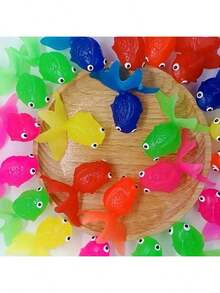 15 件漂浮仿真软橡胶金鱼玩具，适用于室内和室外水上游戏，夏季派对装饰用品，无需电池（颜色随机），感官玩具，玩具，泳池玩具，感官玩具，玩具，泳池玩具 - 彩色 - 查看 4