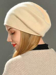1pc Solid Color Slouchy Knit Beanie Hat For Women Winter Soft Warm Ladies Laightweight Slouch Knitted Skull Beanies Cap,Beanie,Beanies,Crochet Hat
