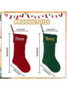 1 szt. Spersonalizowana skarpeta świąteczna z haftowanym imieniem, w stylu vintage, z mieszanki bawełny, w kształcie buta, z pętelką do zawieszania, świąteczna torebka prezentowa do dekoracji kominka